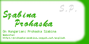 szabina prohaska business card